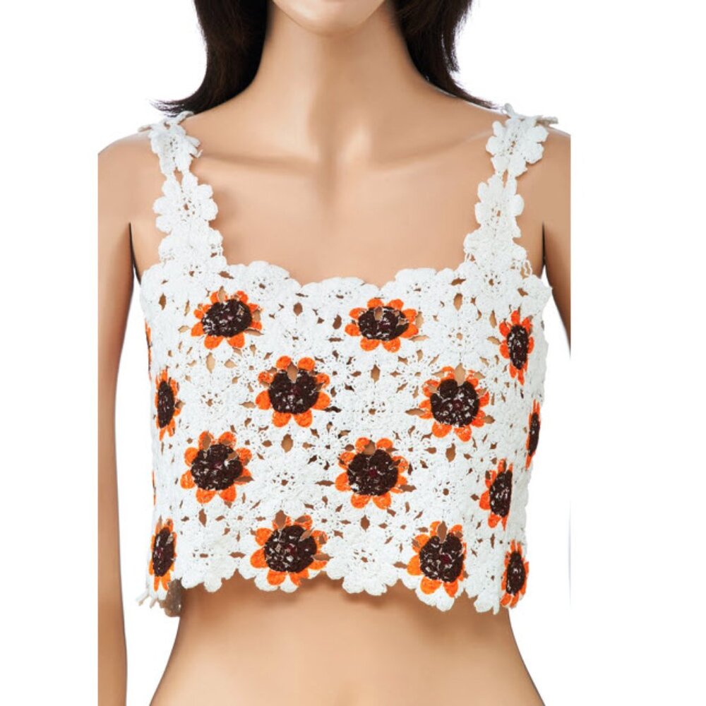 Sunflower Crochet Crop Top